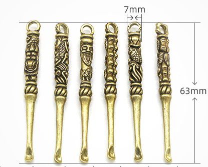 Móc Khóa, Cây Lấy Ráy Tai Đồng Thau Chạm Khắc Tinh Xảo