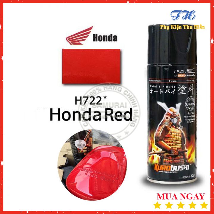 Sơn xịt samurai màu đỏ honda - mã h722