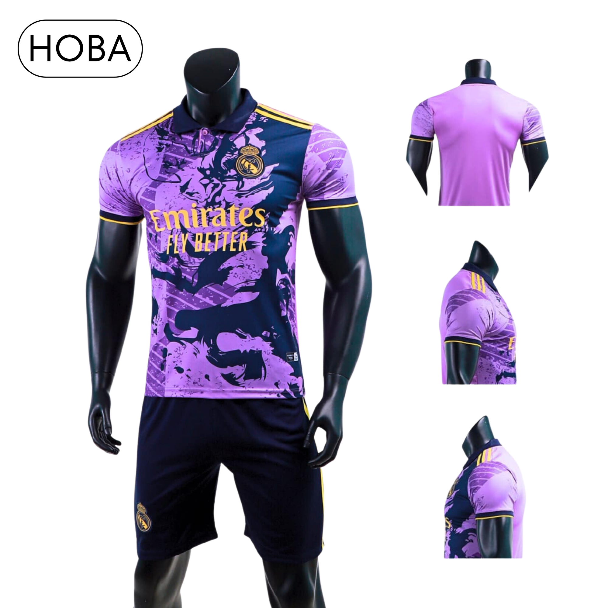 Bộ quần áo bóng đá, đồ đá banh CLB Real Madrid tím