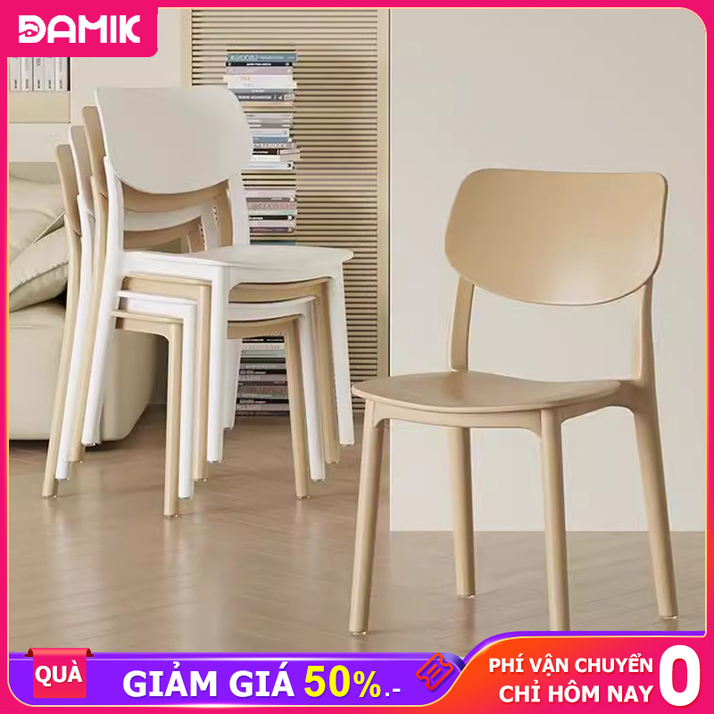 【Giảm Giá 30% Ghế Nhựa Tựa Lưng Bằng Nhựa Ăn Sang Trọng Nhẹ Văn Phòng Có Thể Xếp Chồng Tựa Lưng Ngồi Quán Cafe Nhà Hàng