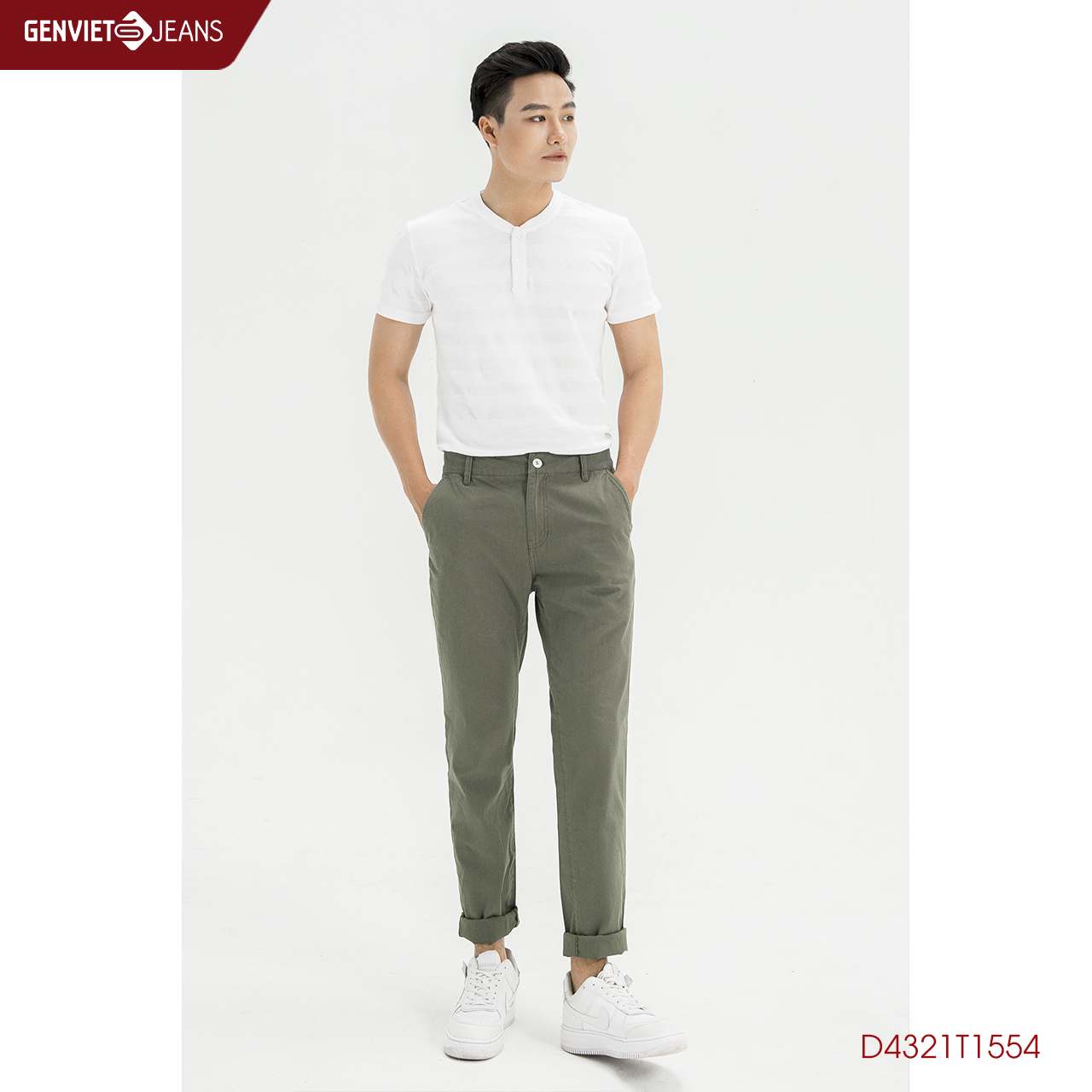 Áo thun nam viền kẻ ngang d4321t1554 genviet
