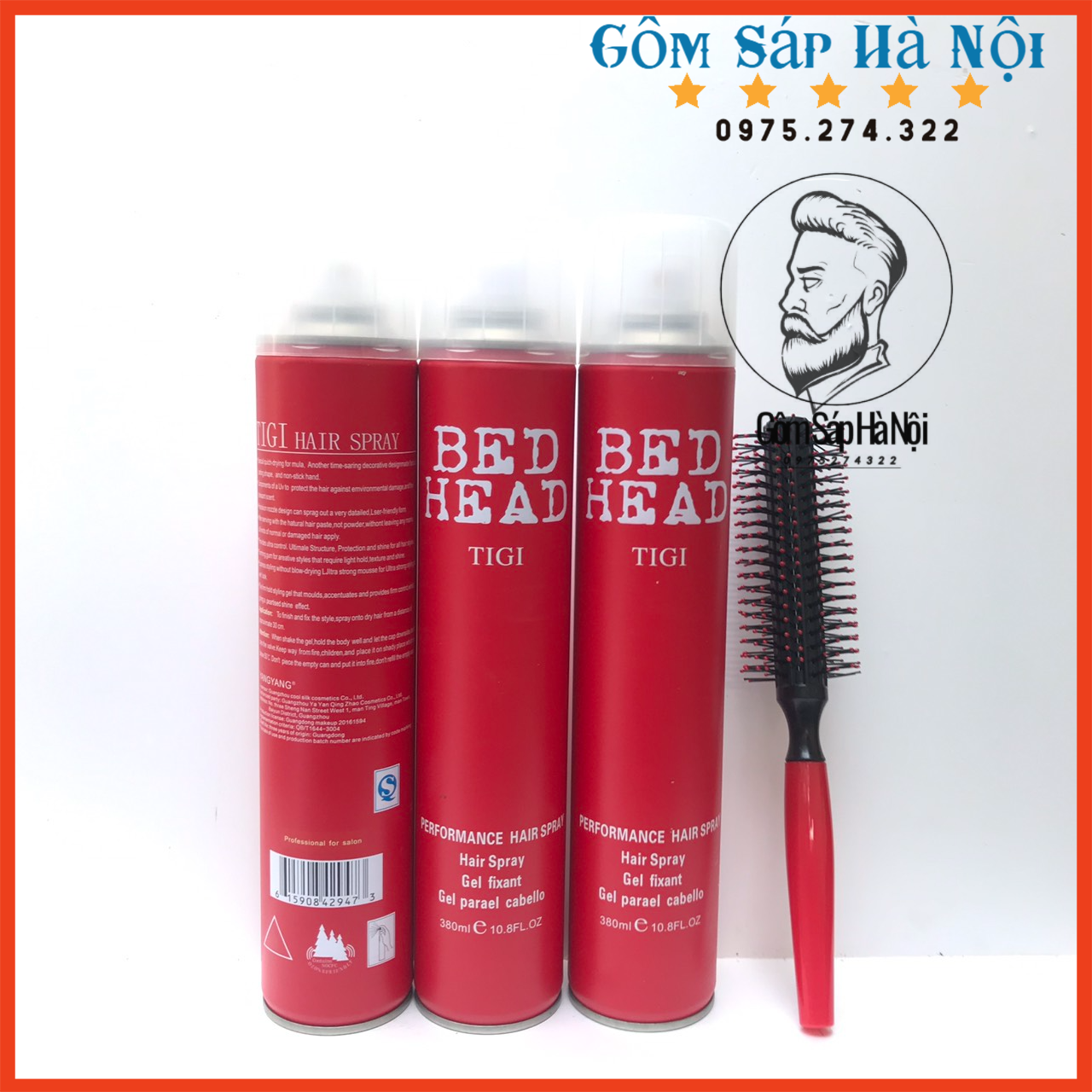 Combo 3 gôm xịt tóc tigi bed head 360ml -tặng lược