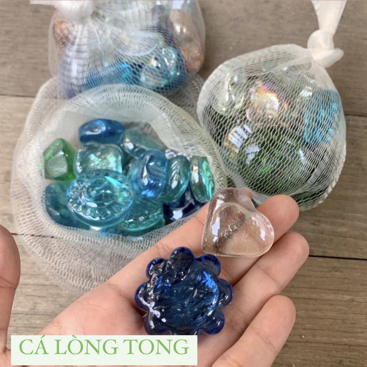 [HCM]SỎI THỦY TINH VIÊN LỚN MIX MÀU TRANG TRÍ CHẬU CÂY BỂ CÁ..