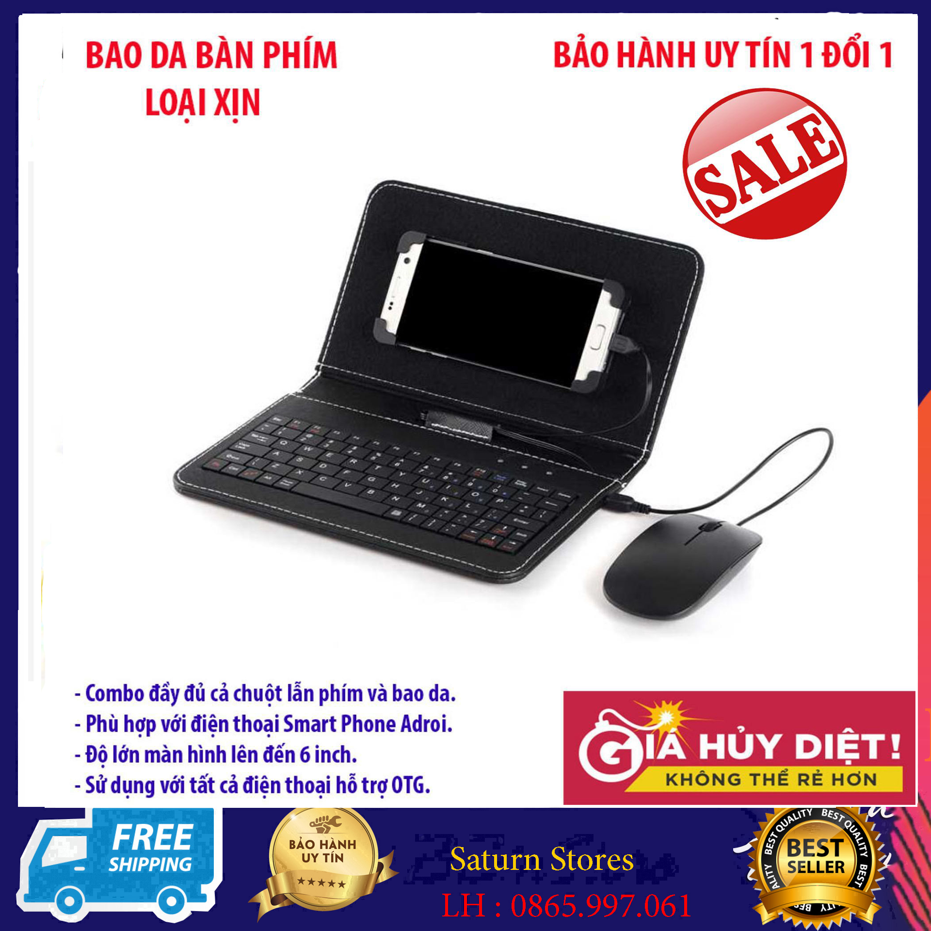 Mua Bàn Phím Loại Tốt , Bao Da + Bàn Phím Điện Thoại Kèm Chuột  Cao Cấp Tiện Dụng Cho Smartphone Và Máy Tính Bảng Dễ Sử Dụng - Bảo Hành Uy Tín Bởi Saturn Stores - Mua Ngay