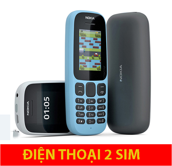 Điện thoại độc 2 sim NOKIA 105 2017/2019 kèm pin sạc giá rẻ pin khủng