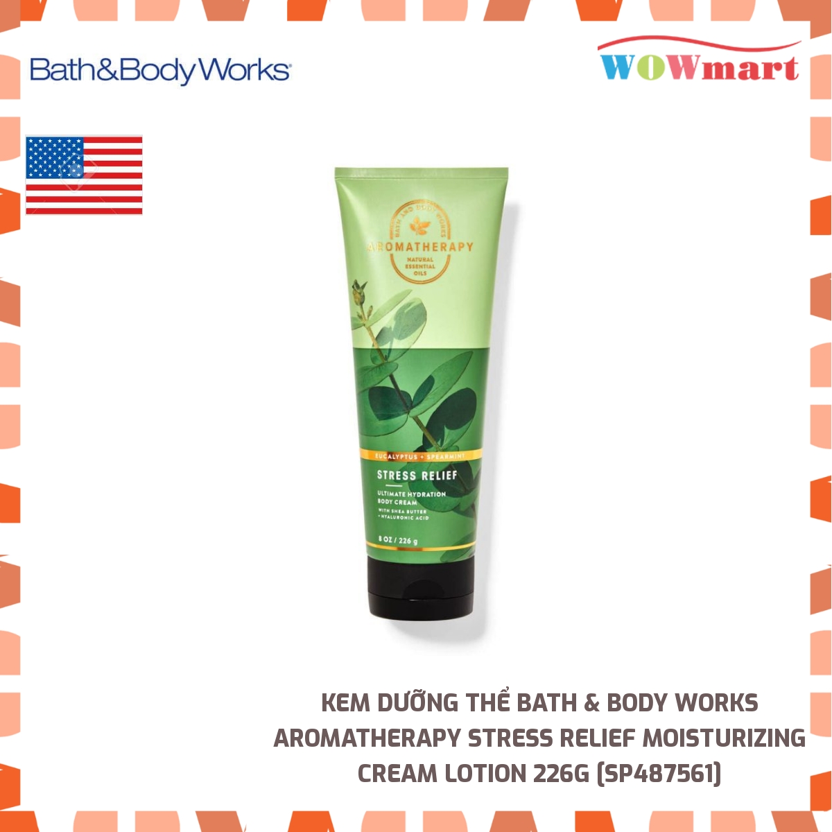 [HCM]Kem dưỡng thể Bath & Body Works Aromatherapy Stress Relief Moisturizing Cream Lotion 226g