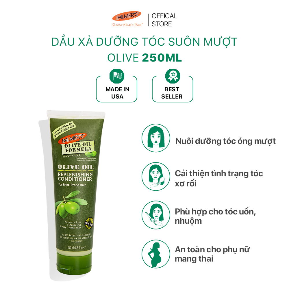 Dầu xả dưỡng tóc suôn mượt Olive Palmer’s 250ml