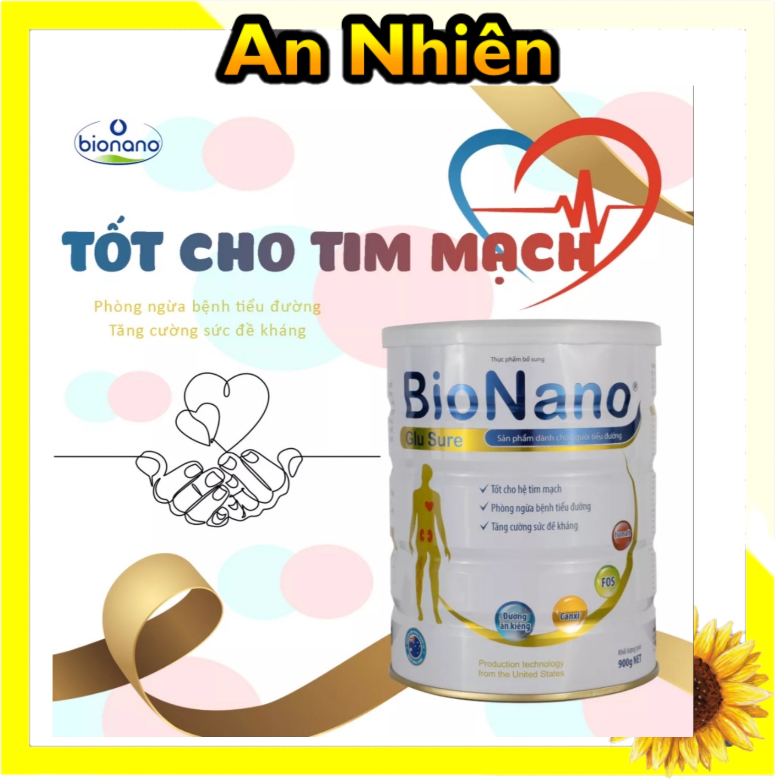 Sữa cho người tiểu đường giúp ổn định đường huyết Bio Nano 900gr