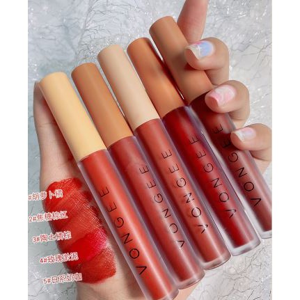 Sét 5 Cây Son Hình Gấu VONGEE Siêu Lì Không Thấm Nước Nội Địa Trung Chính Hãng