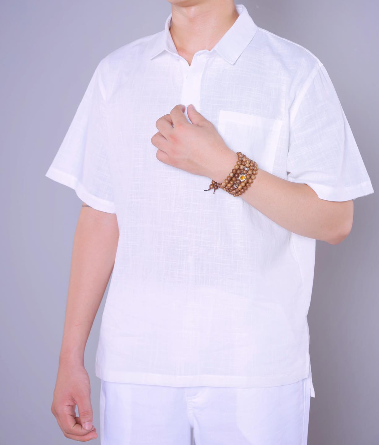 Áo đũi cổ Polo cao cấp màu TRẮNG