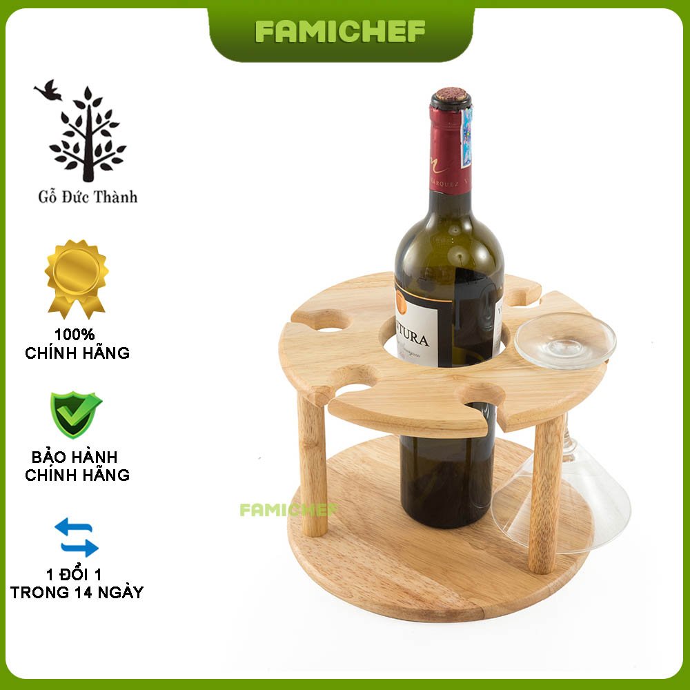Kệ đựng ly và chai rượu Gỗ Đức Thành 27041K