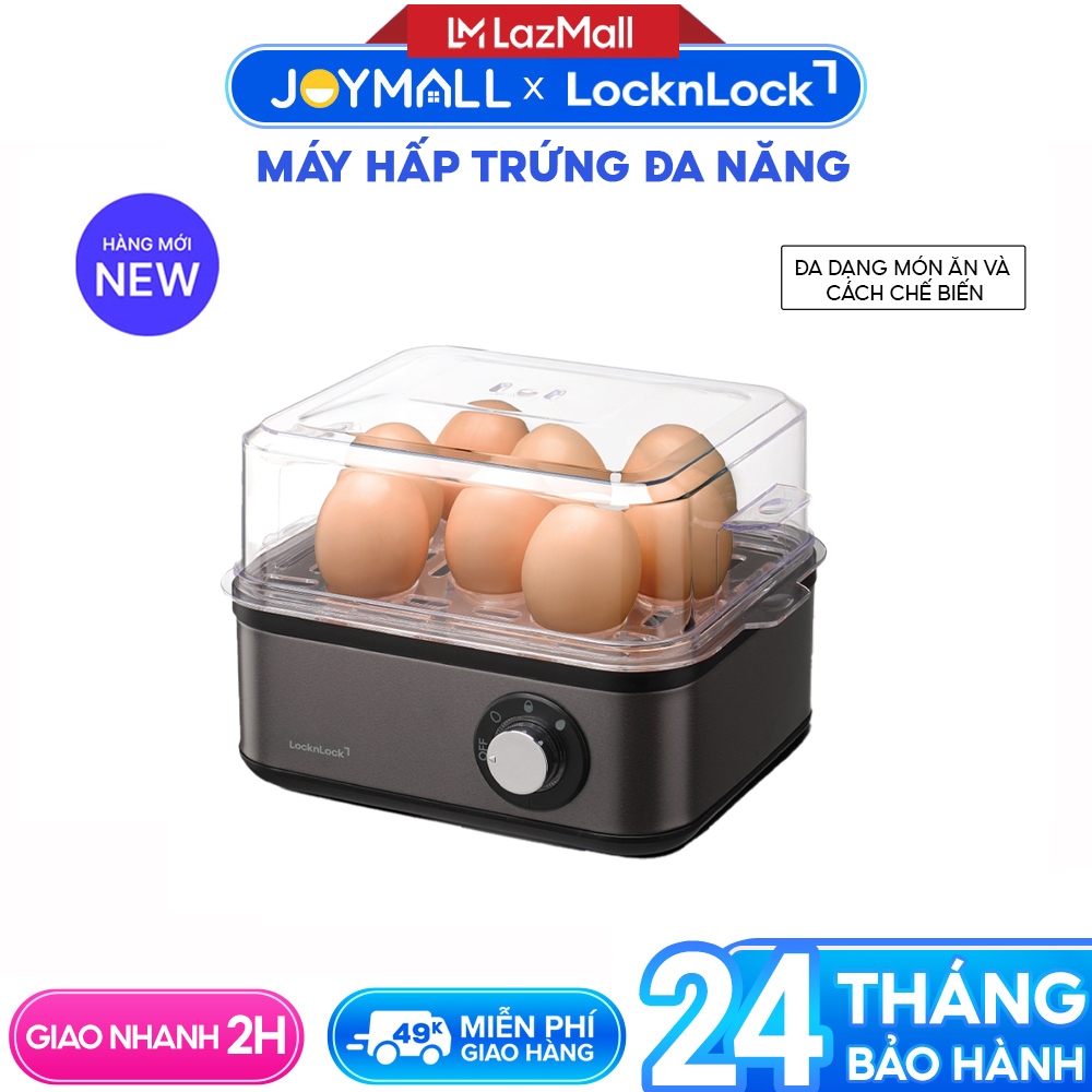 Máy Hấp Trứng Đa Năng LocknLock Multi Egg Cooker EJE223GRY Màu Xám, Hàng Chính Hãng, Nhựa PC, Thép Không Gỉ - JoyMall