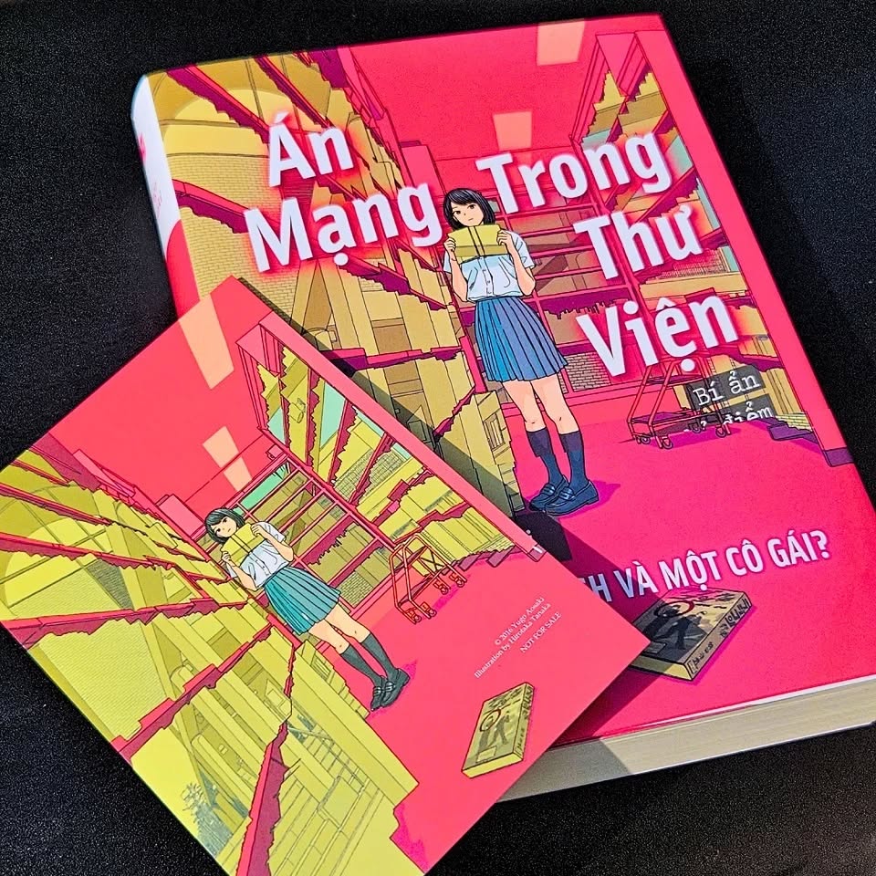 Sách - Án Mạng Trong Thư Viện - Bí Ẩn Lời Chỉ Điểm Đẫm Máu - Obi sách (Yugo Aosaki)