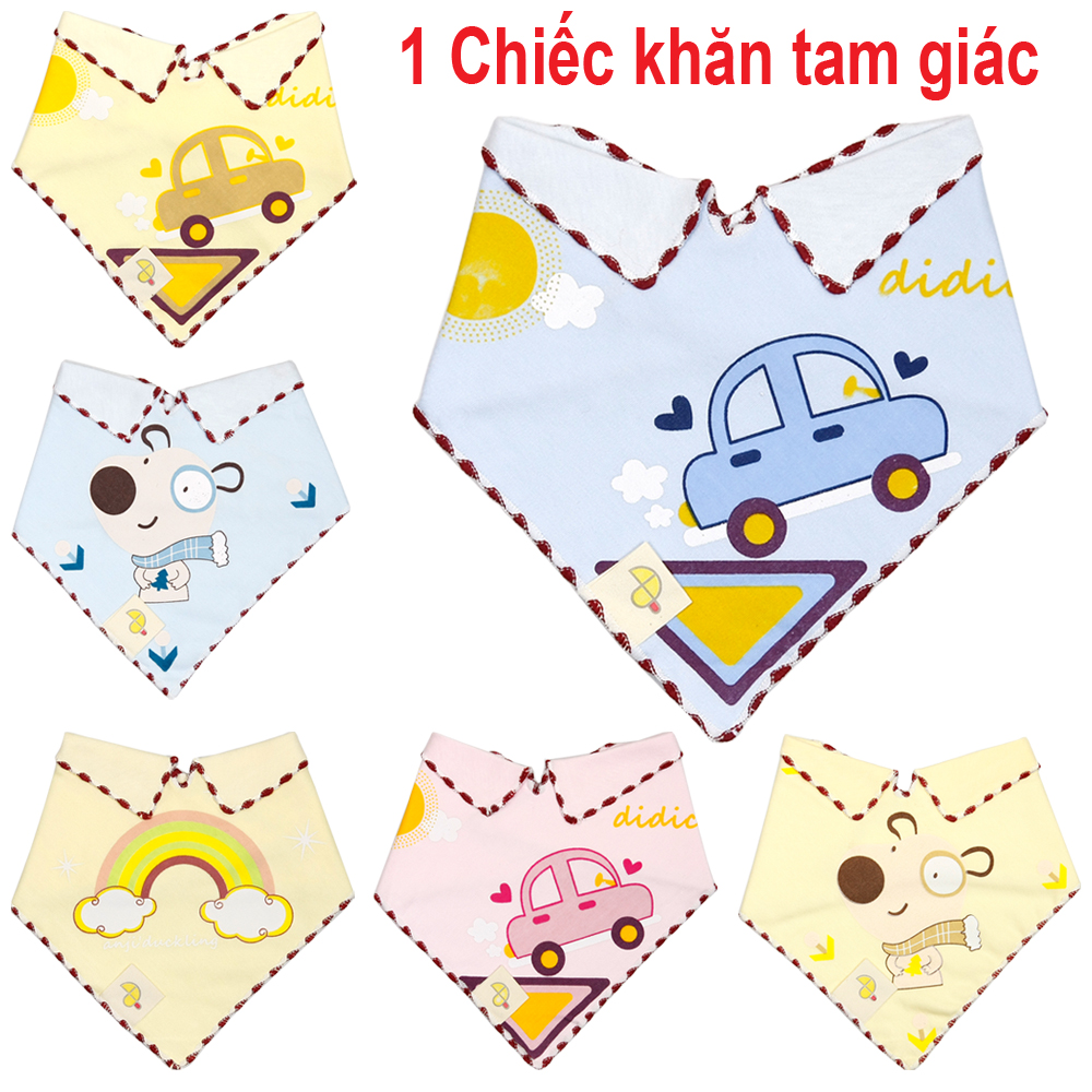 Khăn tam giác thời trang cho bé trai và bé gái chất liệu cotton 2 lớp cao cấp mềm mịn giữ ấm cho bé - khăn quàng cổ cho bé