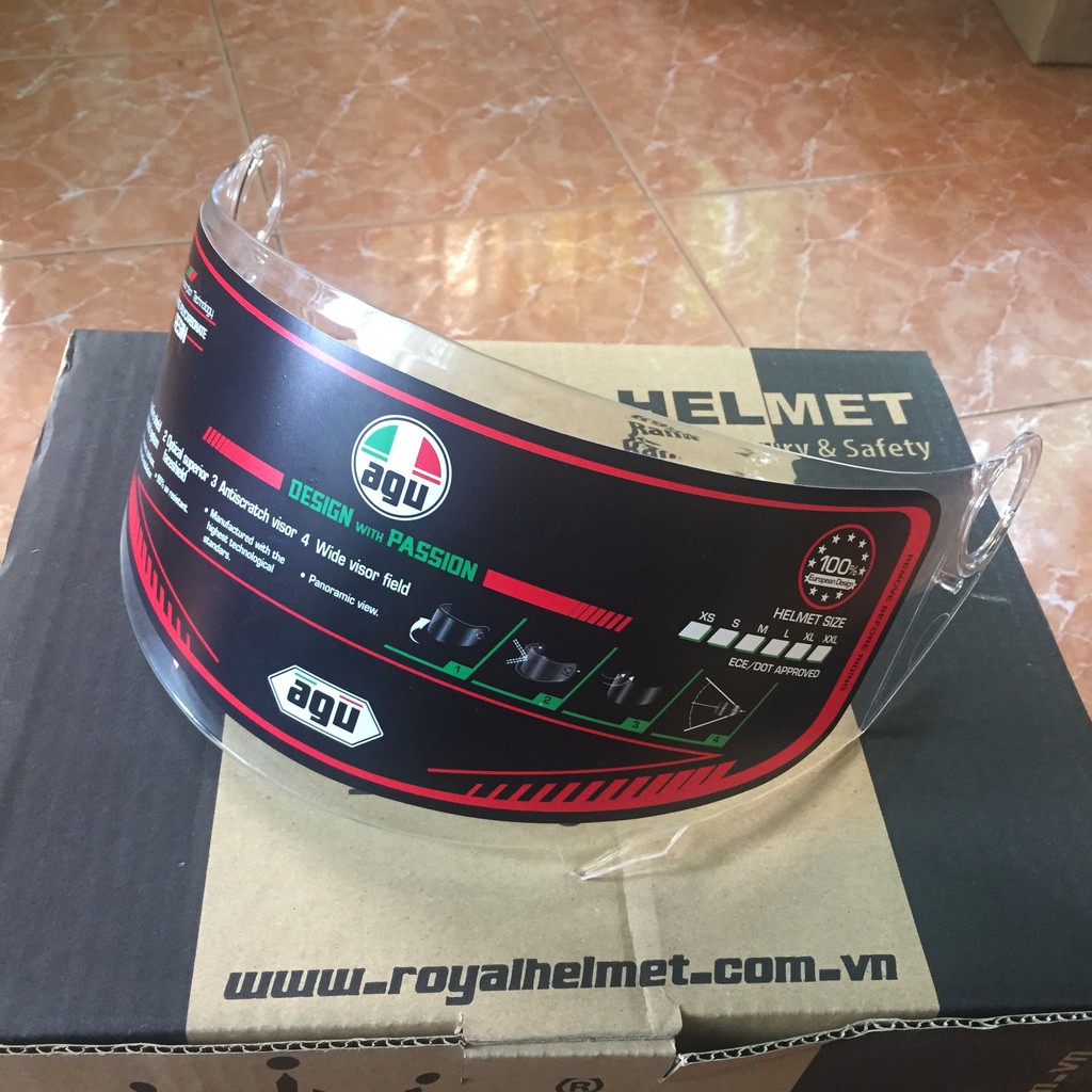 Kính mũ bảo hiểm fullface agu - m136