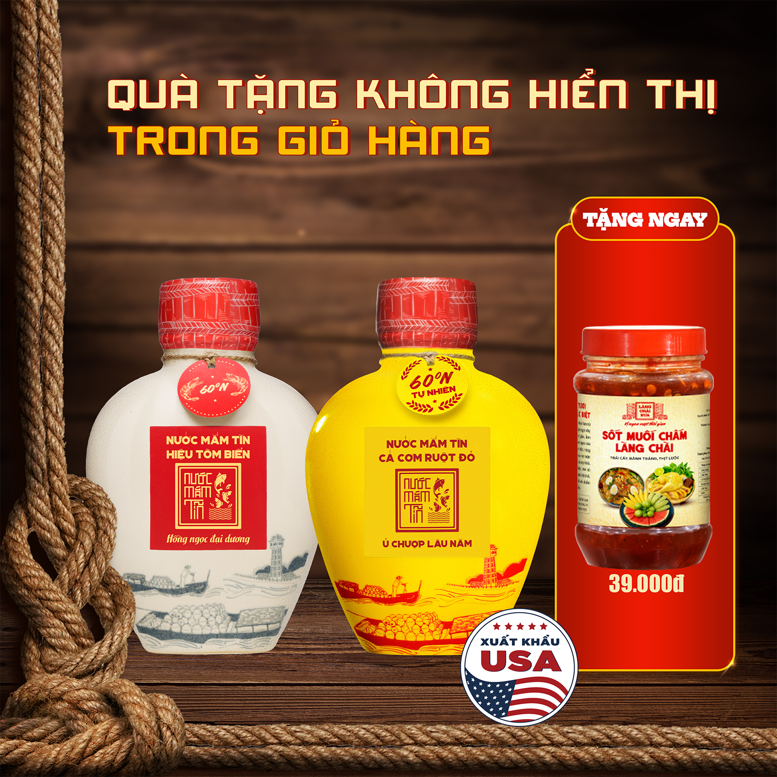 [Tặng Sốt muối chấm] Combo 2 BÌNH GỐM gồm Tôm biển 60N 500ml và Cá cơm vàng 60N 500ml Nước mắm Tĩn