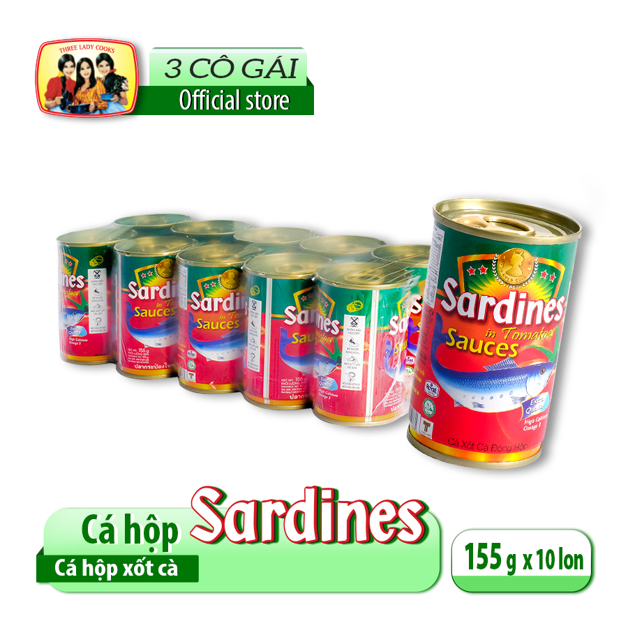 Cá mòi xốt cà sardines lon 155gr - nắp giựt