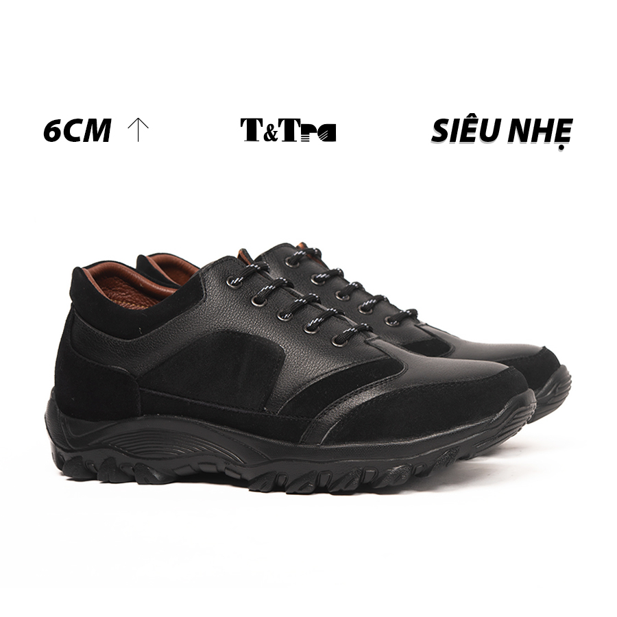 Giày cao nam t&tra t34 đen cao 6cm