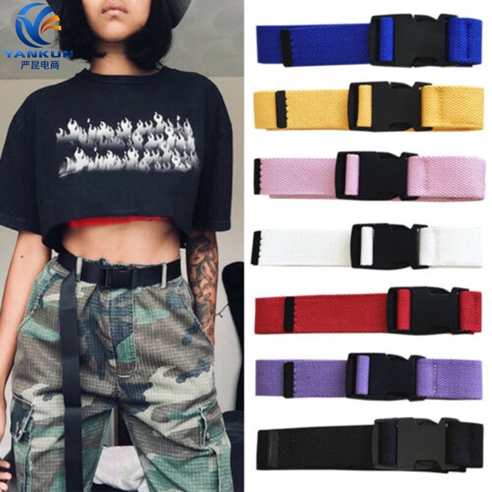 Dây nịch dù Unisex - Dây nịt dù bấm hottrend Ulzzang - basic - Thắt lưng bằng vải canvas