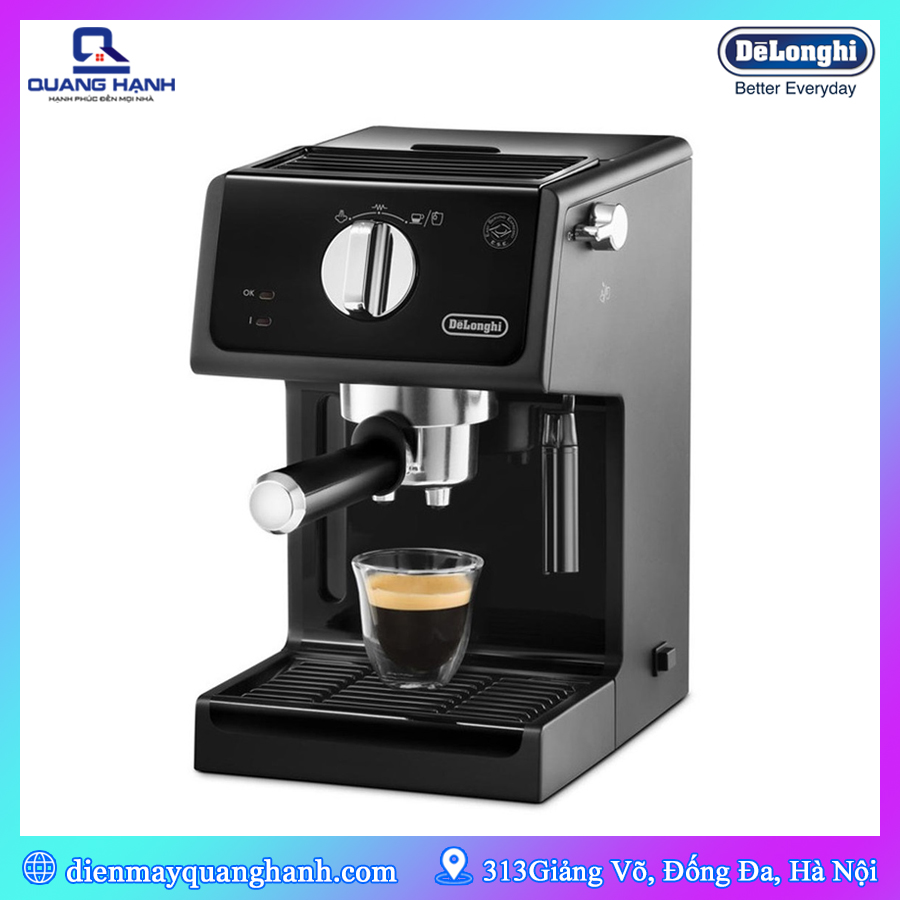 [Trả góp 0%]Máy pha cà phê Espresso DELONGHI ECP31.21 1100W (Đen) - Hãng phân phối