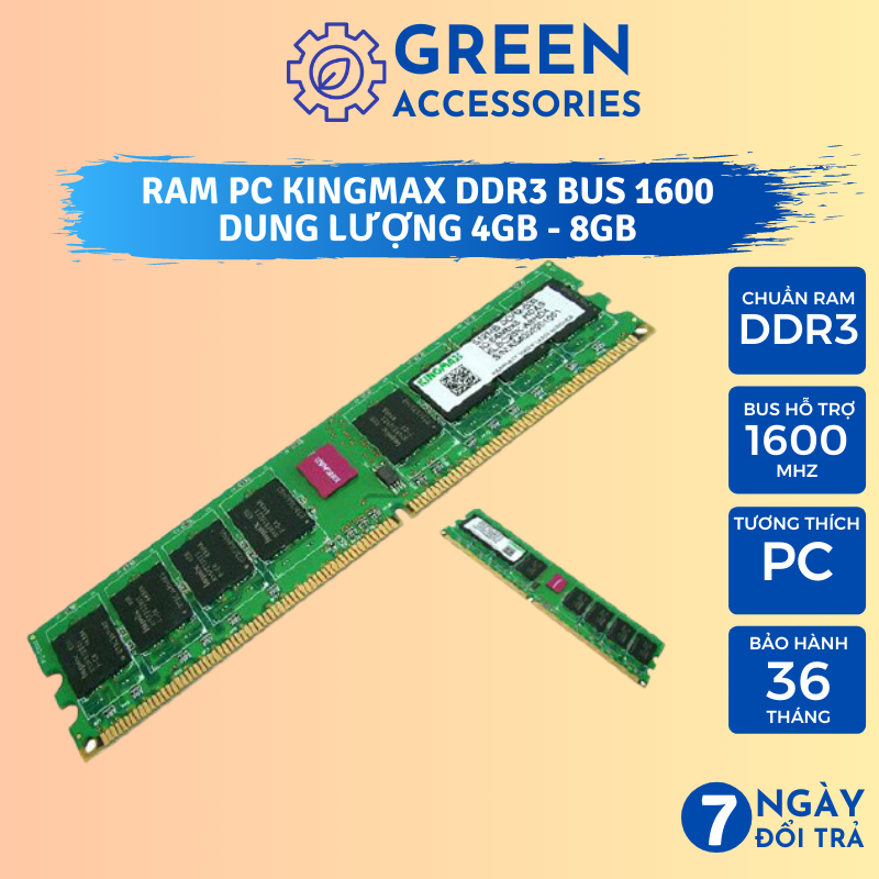 Ram PC DDR3 KingMax 8GB 4GB Bus 1600Mhz NEW 100% - Bảo Hành 3 Năm - Hàng Chính Hãng Phân Phối