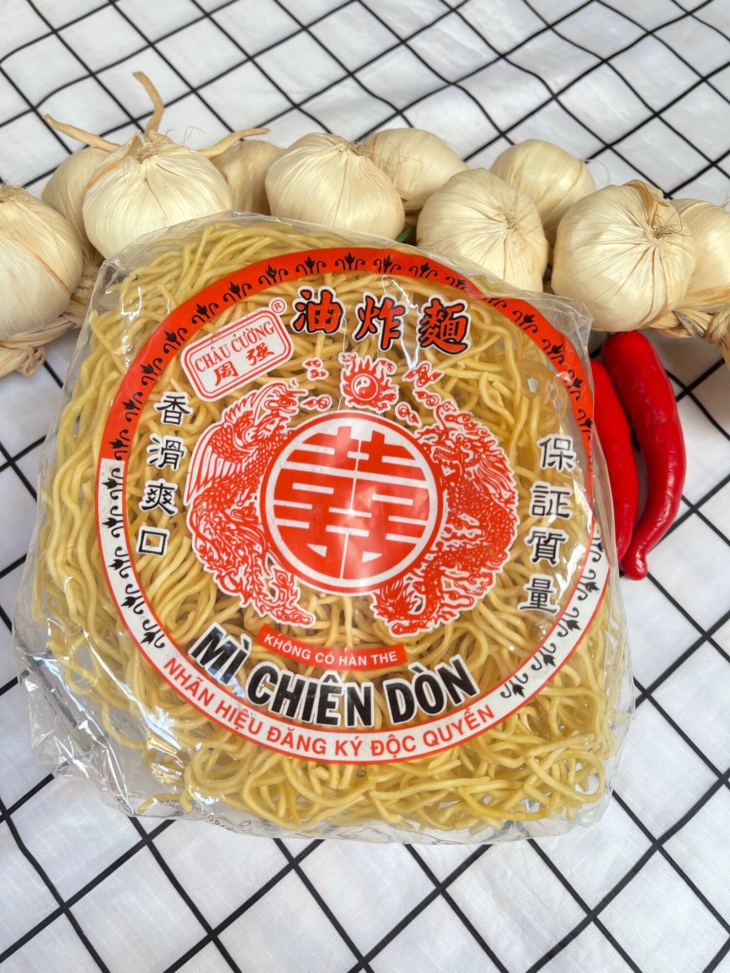 Mì Chiên Giòn Trung Hoa 500gr Thương Hiệu Nổi Tiếng Châu Cường/ Hủ Tiếu Mỳ Xào Giòn HongKong/ Mì Xào Giòn Tôm Thịt - Nhập Khẩu Chính Hãng