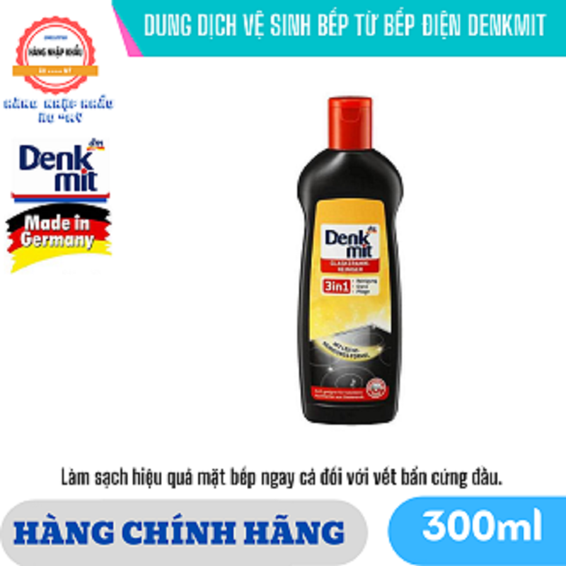 Dung dịch vệ sinh bếp từ denkmit, Dung dịch vệ sinh bếp điện denkmit glaskeramik reiniger 300ml, Chai vệ sinh bếp từ, vệ sinh bếp từ xạch bóng, đánh tan vết bẩn cứng đầu nhất, tăng tuổi thọ cho bếp