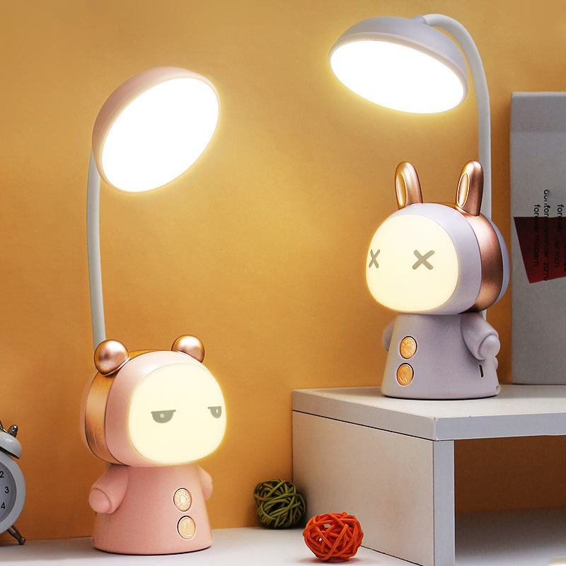 Hoạt hình đèn led để bàn gấp sạc bảo vệ mắt đèn bàn học sinh trẻ em đèn bàn đèn ngủ học đọc