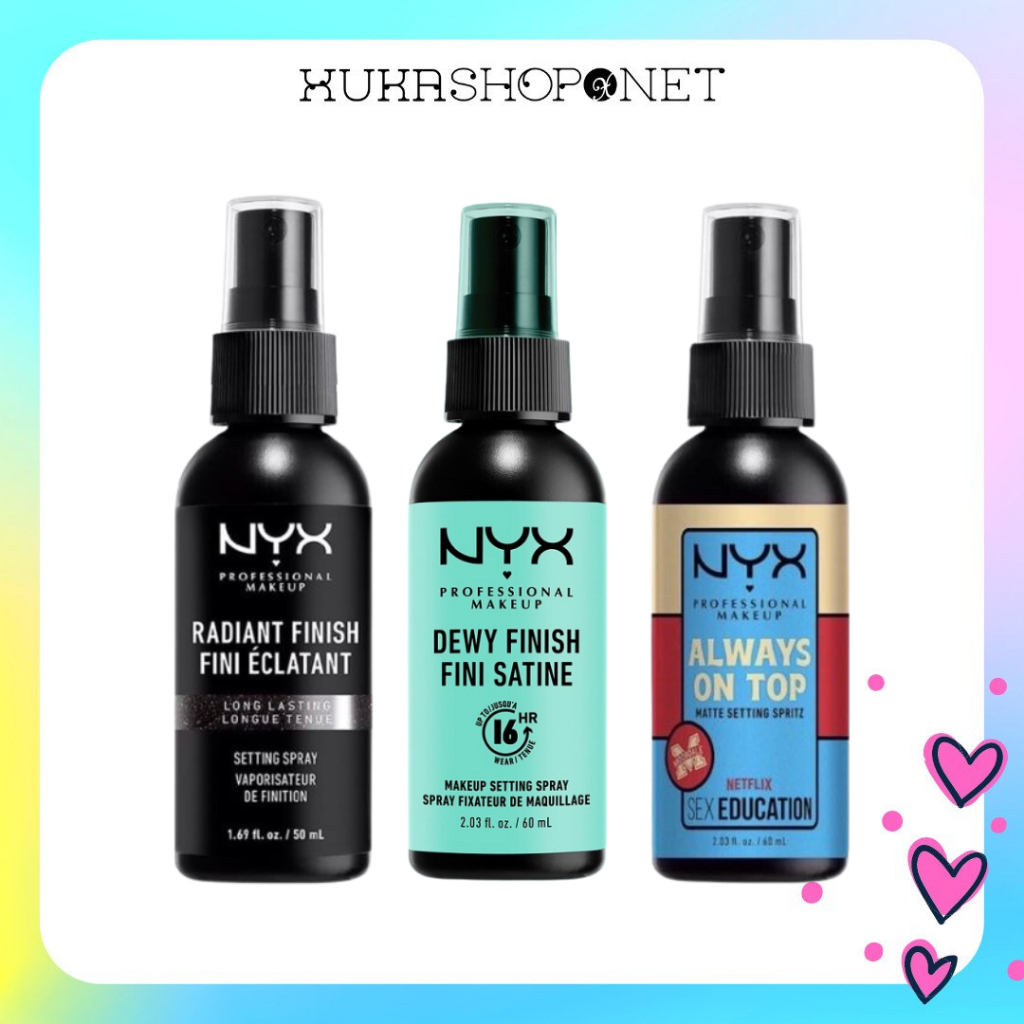 Xịt khóa nền giữ lớp trang điểm NYX Matte Finish Setting Spray 60ml
