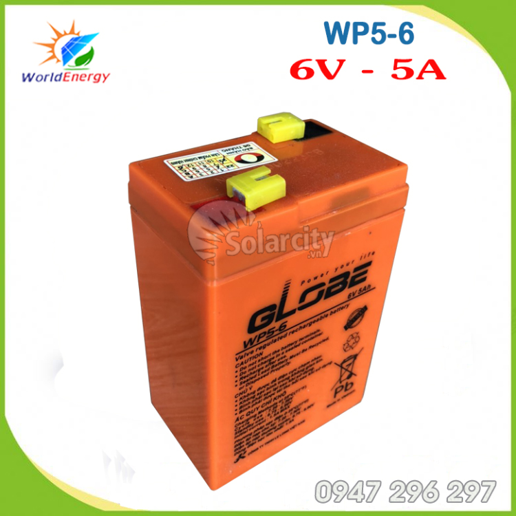 Ắc quy globe 6v-5ah