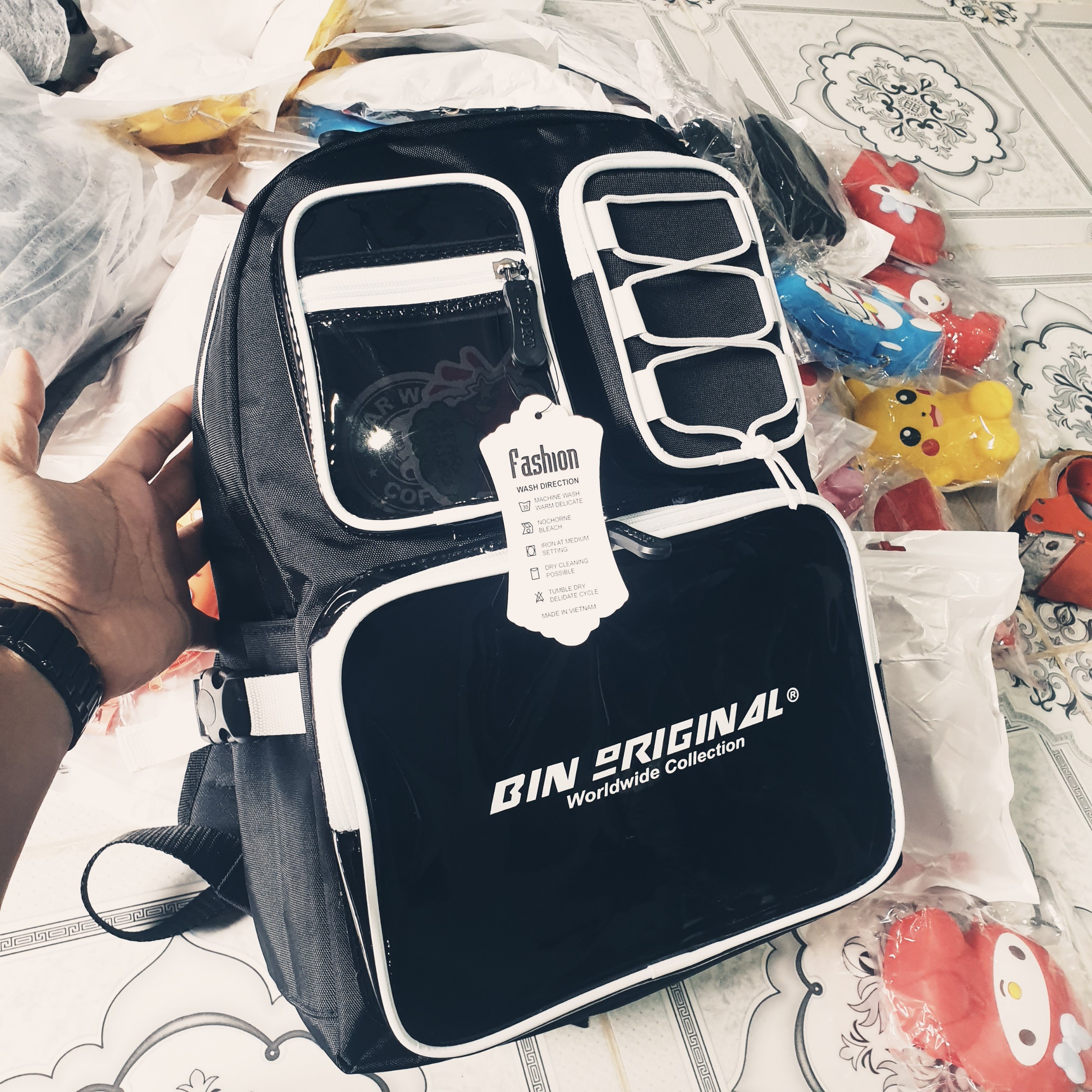 Balo đi học 🎁 FREESHIP 🎁 125BIN Bin Original ss3 Nam nữ phong cách thời trang - balo phản quang thời trang cấp 2-3 - cặp học sinh siêu rẻ và cute FULL TAG THẺ