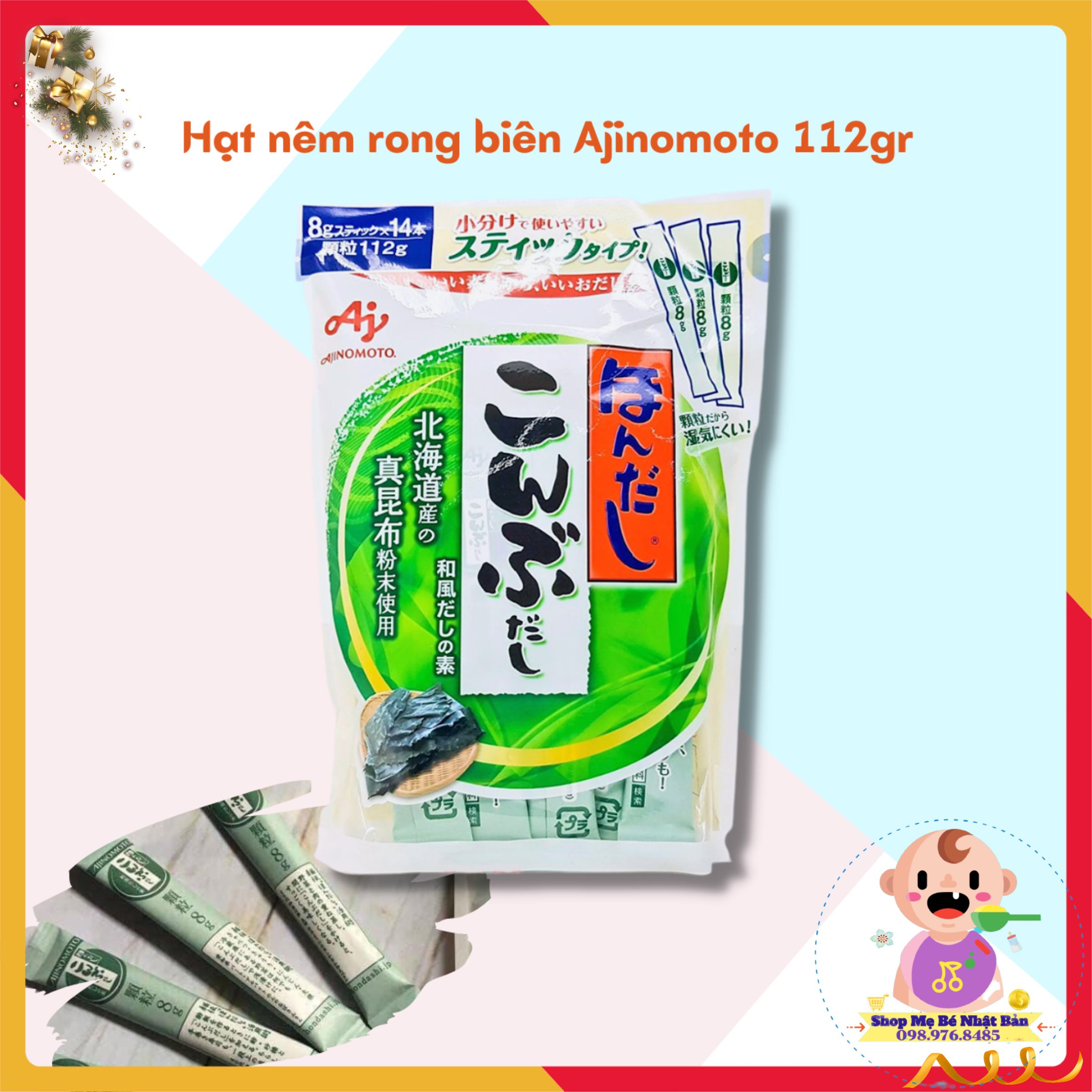 Hạt nêm rong biển ajinomoto nhật bản cho bé từ 6 tháng tuổi
