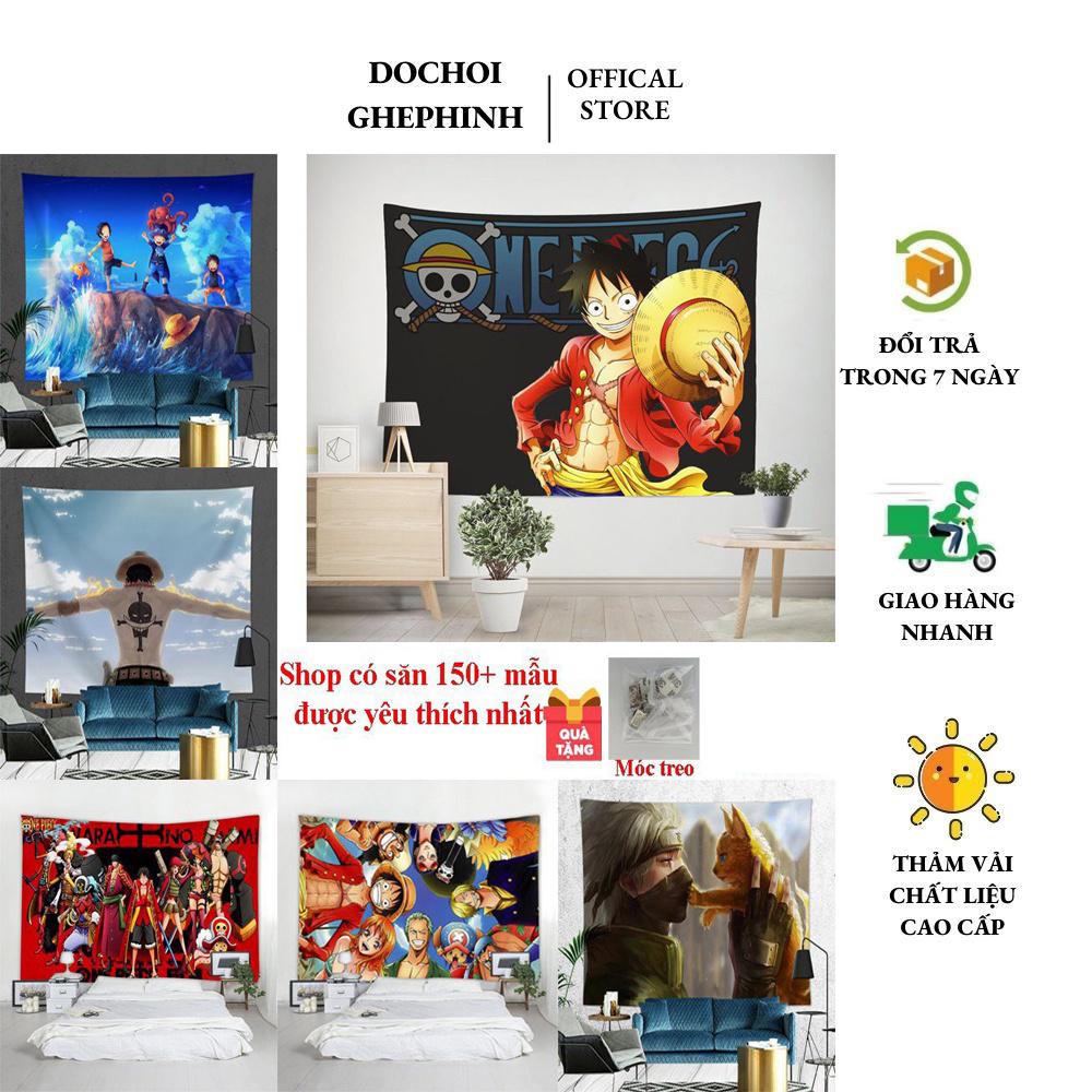 Vải Thảm Treo Tường  Anime One Piece và Naruto Decor Phòng Chọn Lọc Những Bản Đẹp
