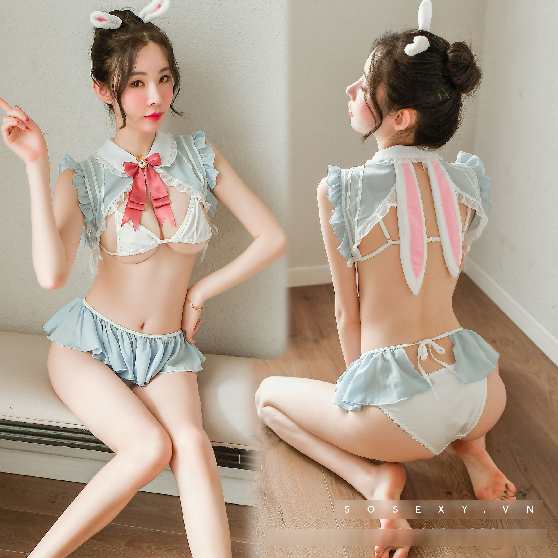 Bộ váy ngủ cosplay thỏ con dễ thương