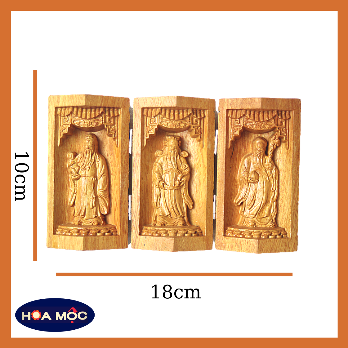 Hộp tượng gỗ tam đa - phúc lộc thọ