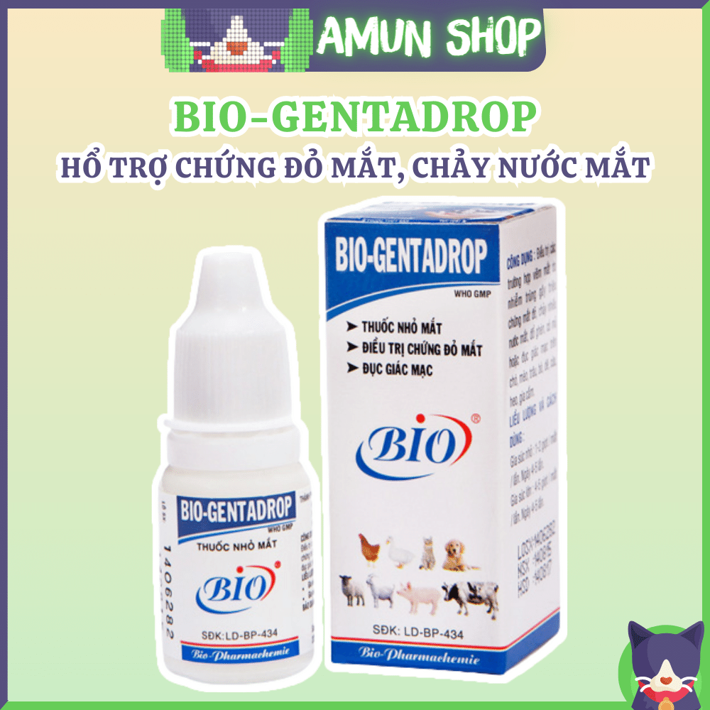 Dung dịch nhỏ mắt chó mèo - BIO GENTADROP 10ml