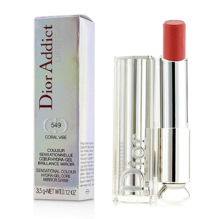 Son dưỡng dior addict lipstick 549 Coral Vibe màu cam san hô