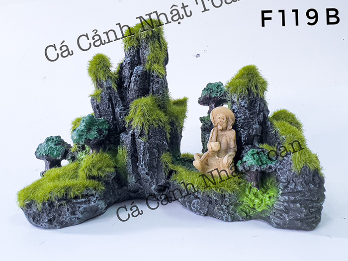 "Hoàn tiền đến 10%" NÚI TRANG TRÍ HỒ CÁ NON BỘ 15x7x8CM PHỦ RÊU