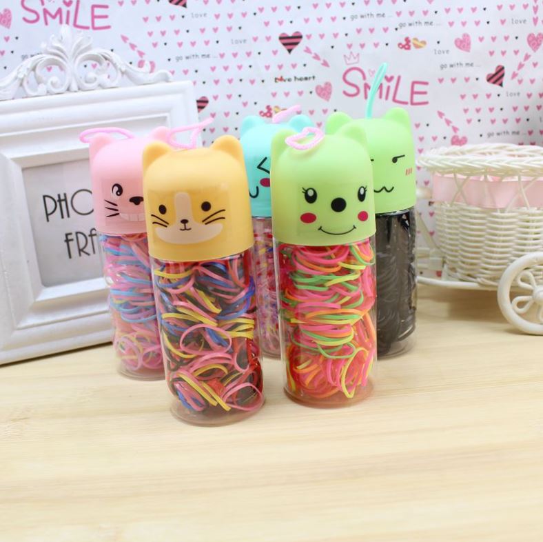 Set 200 dây buộc tóc có hộp cực kì dễ thương