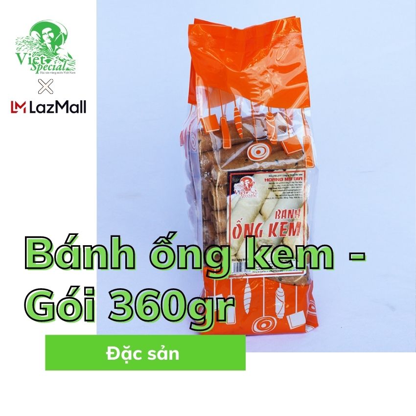 Đồ ăn vặt Bánh ống kem VietSpecial 150 / 280 / 360g - với lớp vỏ giòn tan, cùng với lớp nhân kem ở giữa béo ngậy, thơm ngon