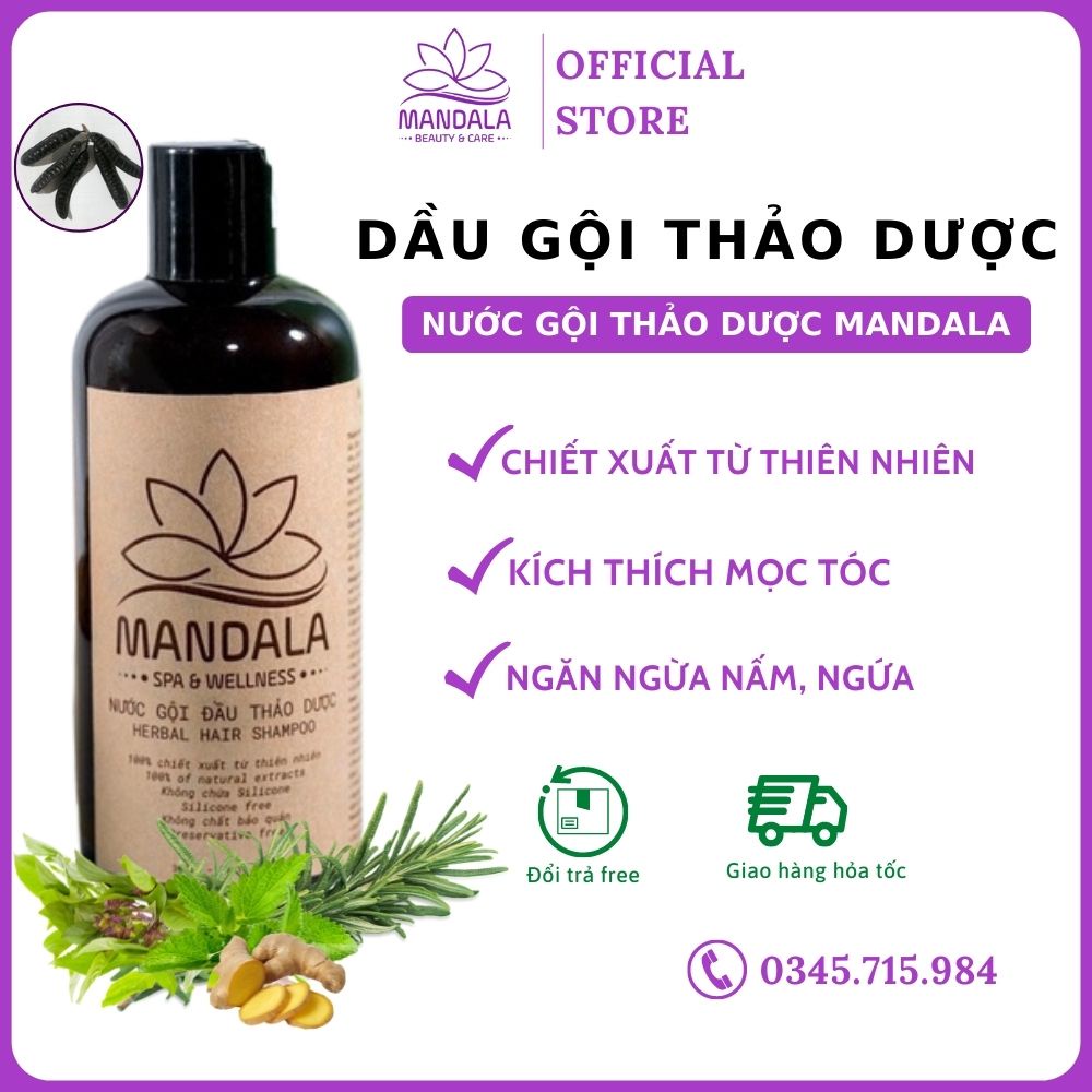 Dầu gội bưởi nước gội bưởi chăm sóc tóc mandala dầu gội thảo dược giảm gàu nấm ngứa dưỡng tóc chắc khỏe dày bồng