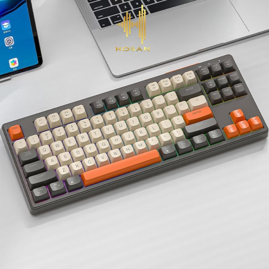 Bàn Phím Không Dây Gaming FREEWOLF M87 - Bàn Phím Chơi Game 87 Phím Ấn Tượng Với Kết Nối Kép