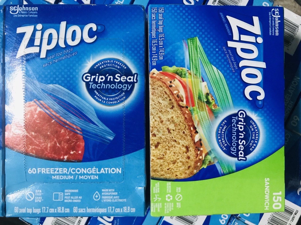 Túi Ziploc Grip 'n Seal bảo quản thực phẩm