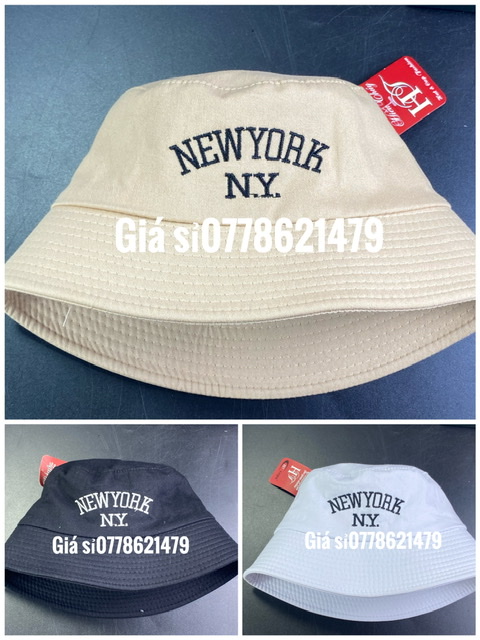 Mũ bo cụp hàn quốc thêu N.Y - nón vành cụp bucket 2 lớp new yord năng động