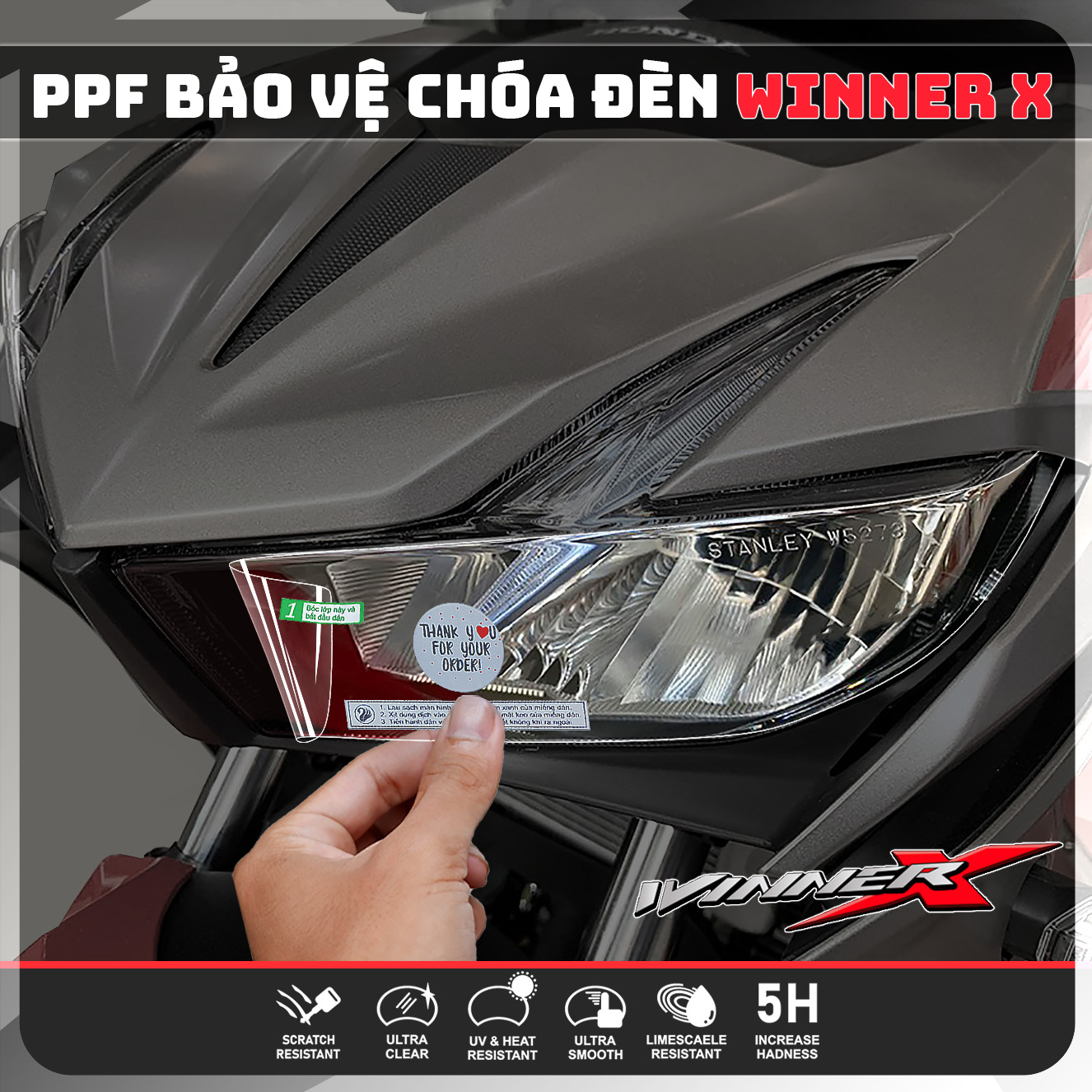 PPF Winner X Miếng dán bảo vệ CHÓA ĐÈN Winner X PPF chống trầy xước