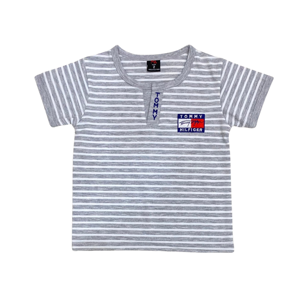 Áo thun trụ V bé trai tay ngắn thêu.T.my(8-24 kg)