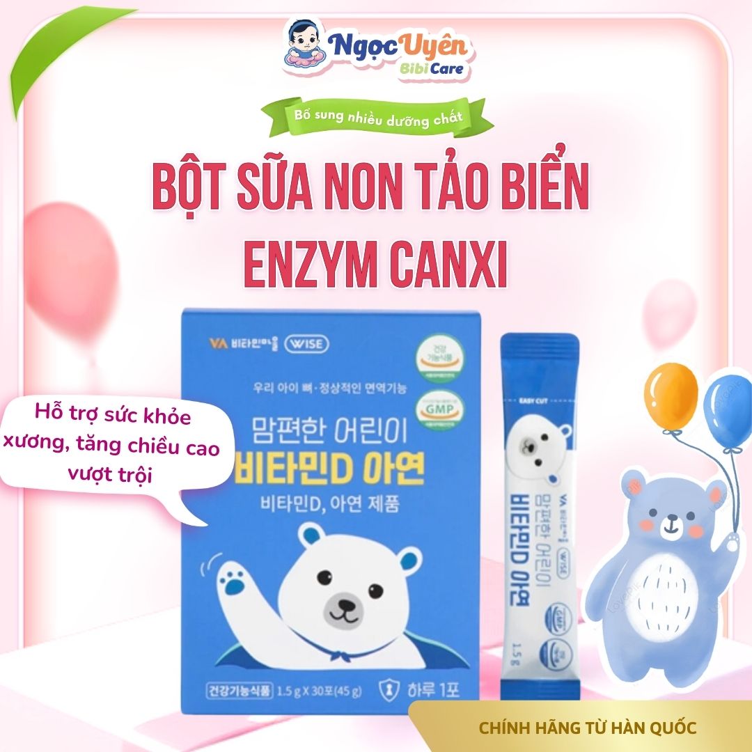 Bột sữa non tảo biển ENZYM CANXI bổ sung canxi cho bé - Sữa non giảm nguy cơ loãng xương, chắc khỏe 