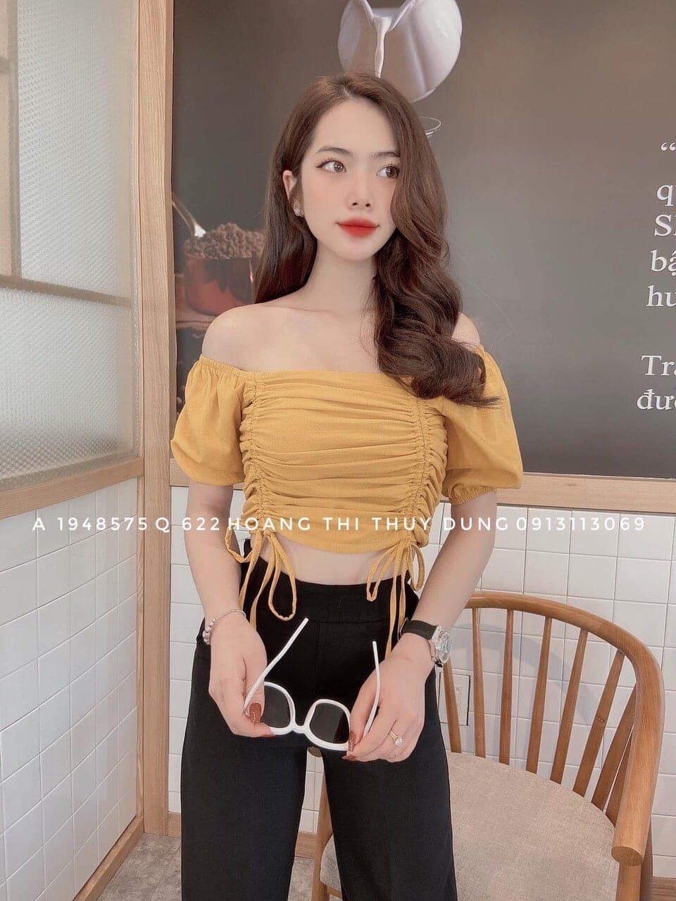 Áo nữ phối 2 dây rút kiểu mới - chất voan đẹp - MIN Boutiques - Ảnh thật - dưới 48kg mặc ĐẸP