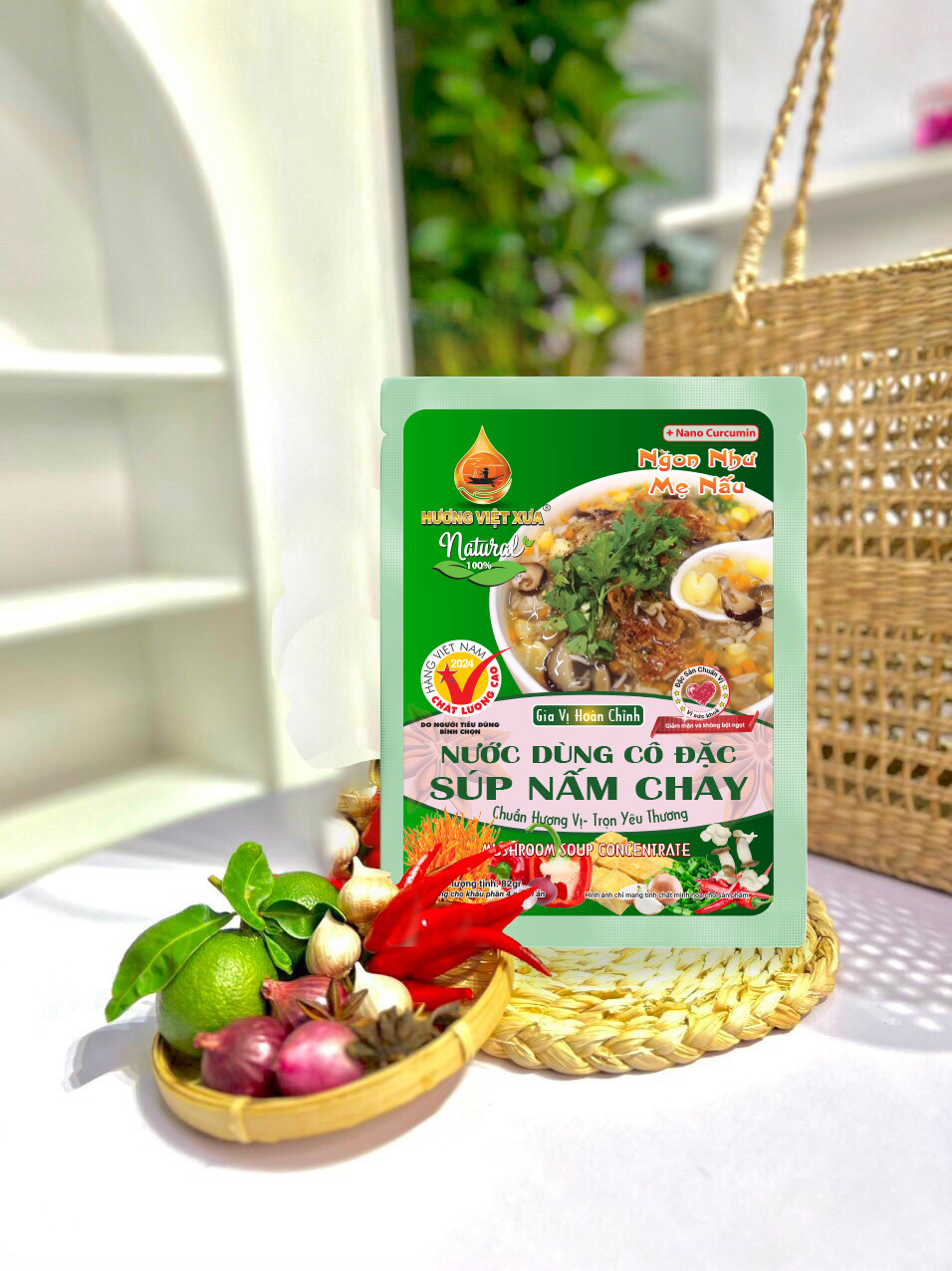 Gia Vị Hoàn Chỉnh Nước Dùng Cô Đặc Súp Nấm Chay Hương Việt Xưa 82gr