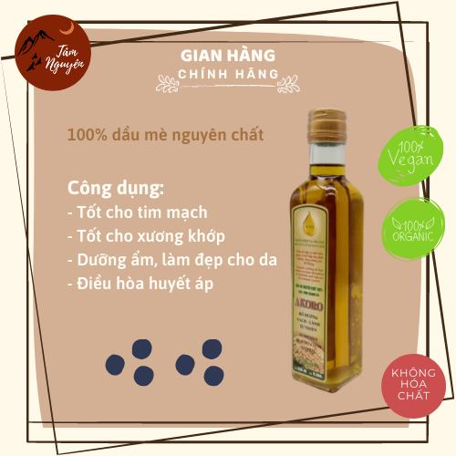 Dầu mè hữu cơ nguyên chất ép lạnh Akoro 500ml